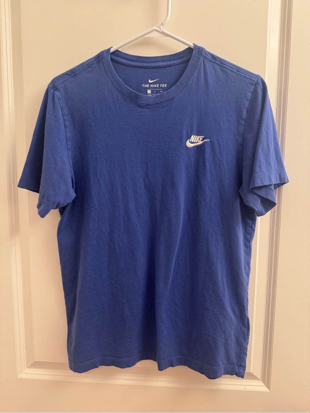 Nike Men's Royal Blue Short Sleeve Crew Tee with White Logo